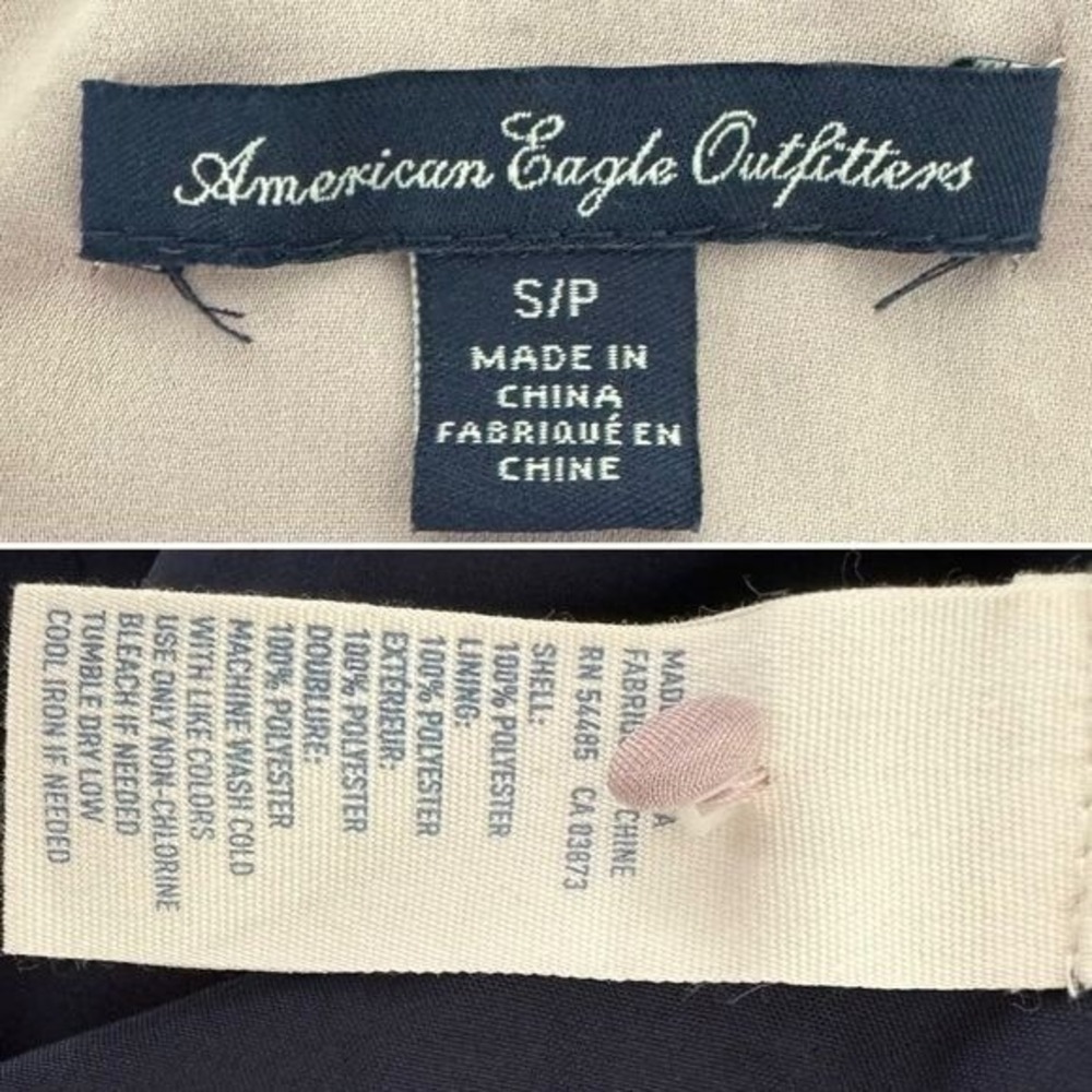 American Eagle pink purple colorblock pleated cap sleeve dress S - Picture 9 of 10